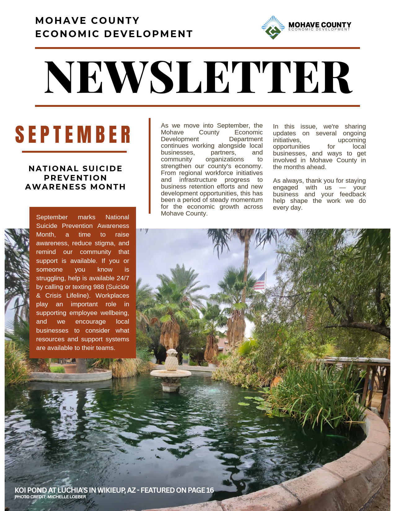 front page of newsletter