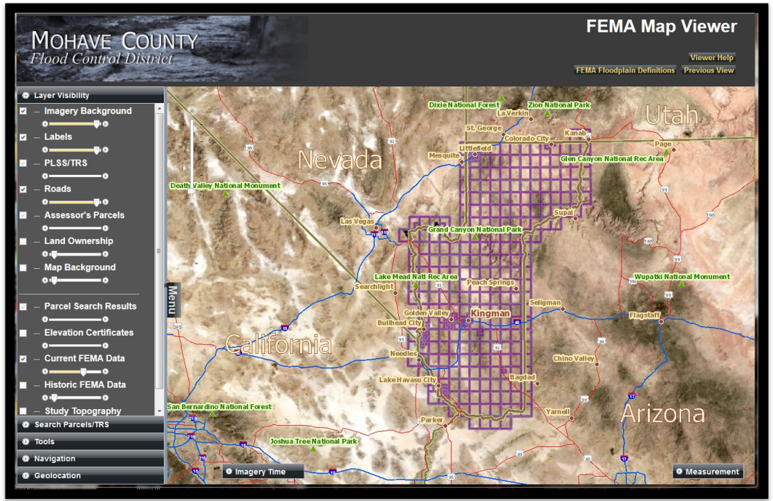 home page of FEMA map viewer