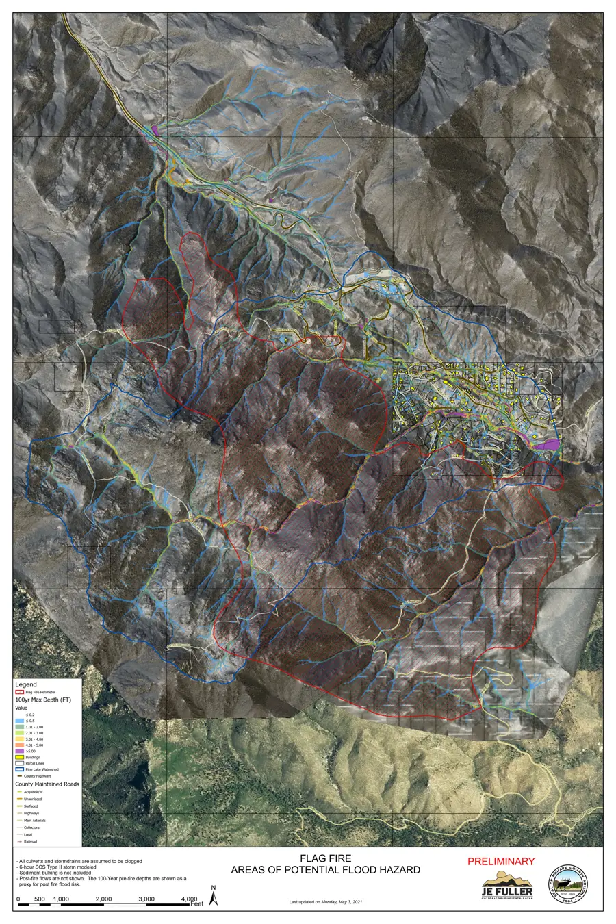 flag fire preliminary map overview
