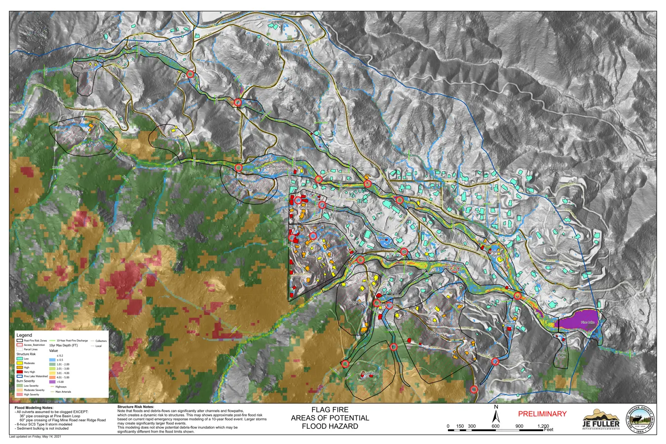 pinelake campground fire flag map